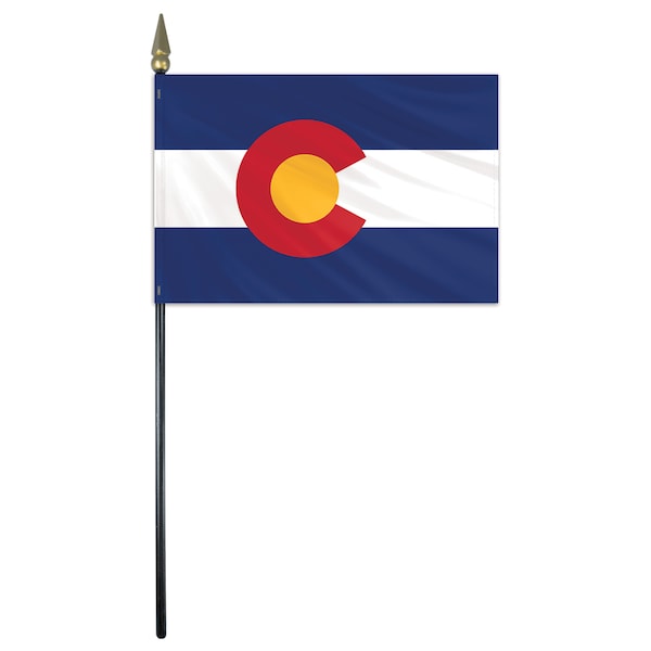 Global Flags Unlimited Colorado Stick Flag 4"x6" E Gloss 200138 - main